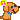 A brown pixel puppy with a blue collar smiling and panting, he has pink blush on his cheeks and his tongue is sticking out. He has colorful musical notes around him