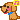 A brown pixel puppy with a blue collar smiling and panting, he has pink blush on his cheeks and his tongue is sticking out. He has colorful musical notes around him